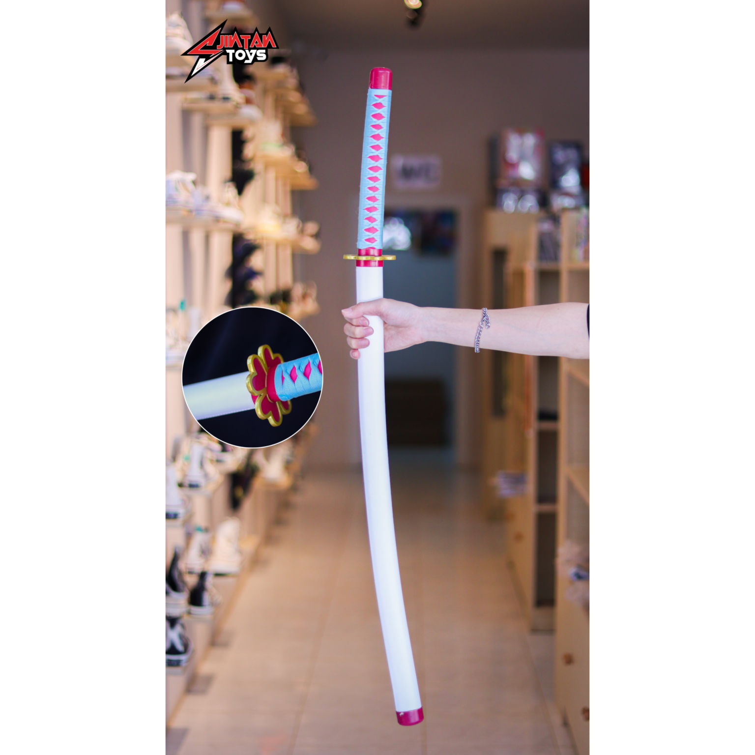 Katana Demon Slayer Kanroji Mitsuri (105cm/steelដែក) JINTAN Toys